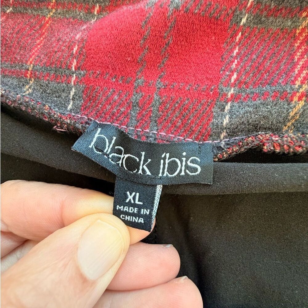 NWT Black Ibis Red & Black Plaid Pleated Skirt Skort Preppy Chic Womens Size L - Picture 6 of 7